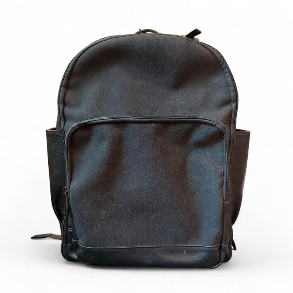 BÉIS Black Carry-On Travel Backpack 22L Canvas Laptop Backpack Personal Item Bag